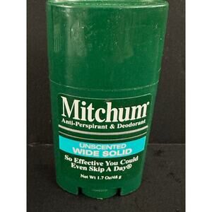 NOS Mitchum Anti-perspirant and Deodorant Unscented Wide Solid 2. oz PROP